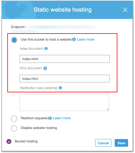 Enable static hosting
